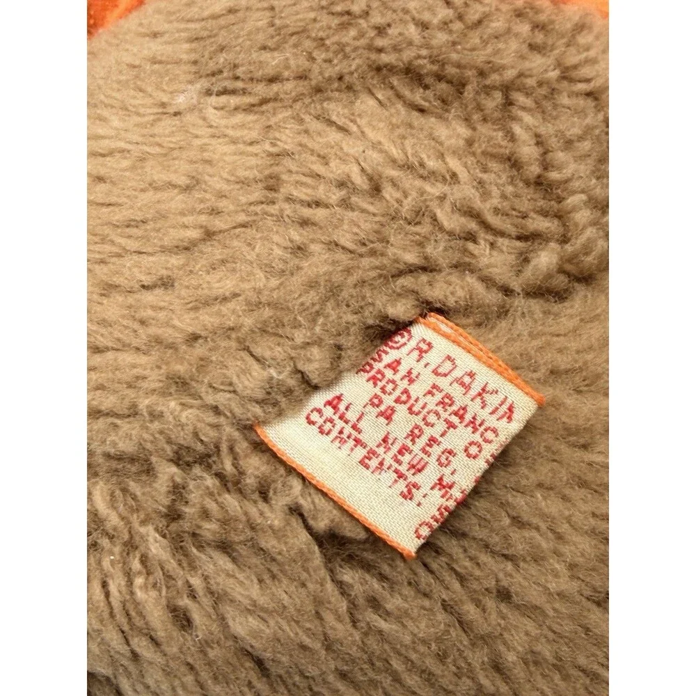 RARE 1980 Dakin Peek A BOO Bear In Orange Shirt 15” Brown Stuffed Animal Toy